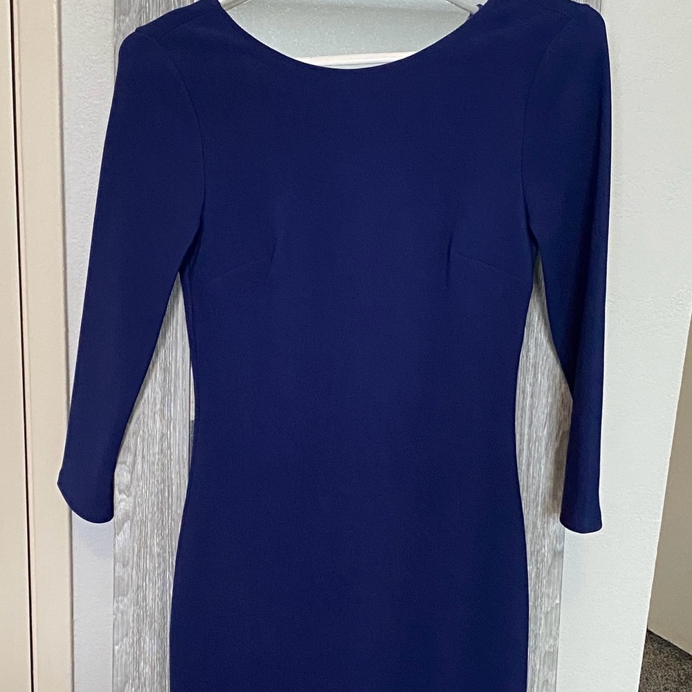 Express body con Electric Blue Midi Dress with back zipper. Nice thick material.
